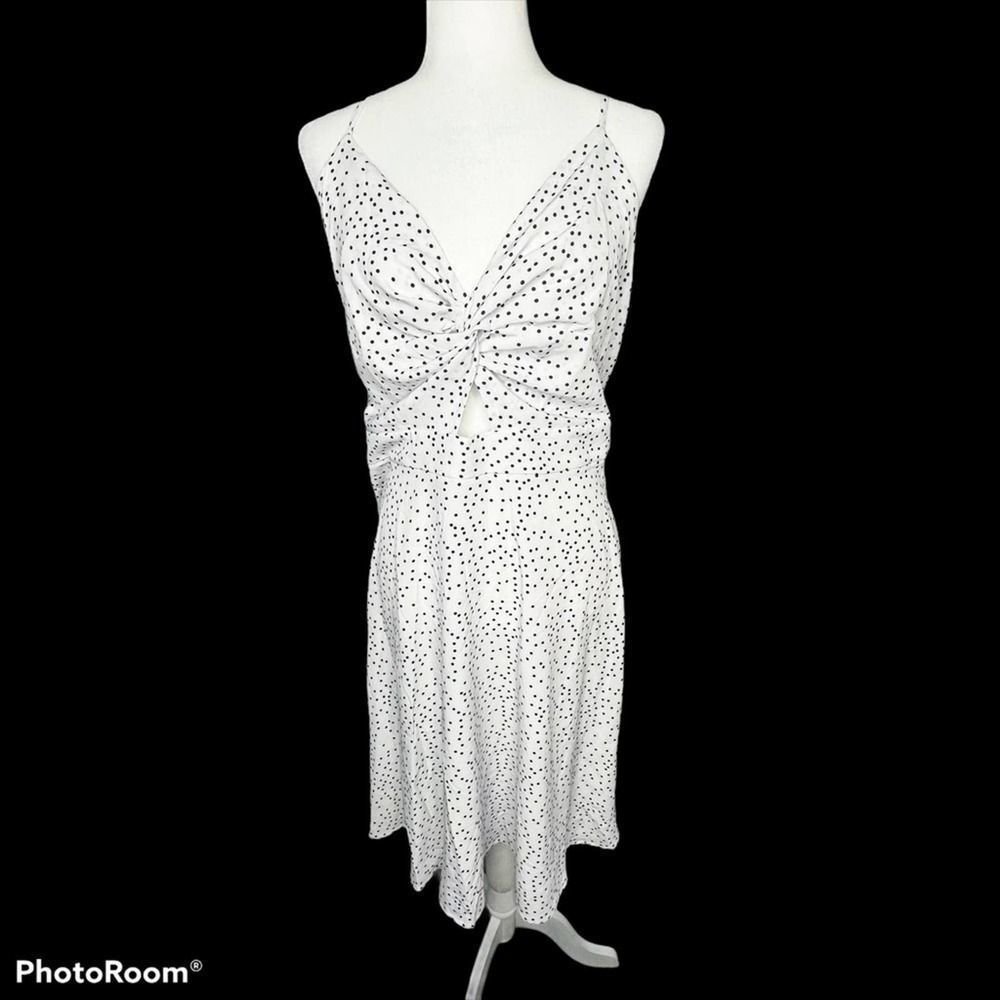 SHEIN Tie Back Twist Cut Out Polka Dot Dress 3XL Plus